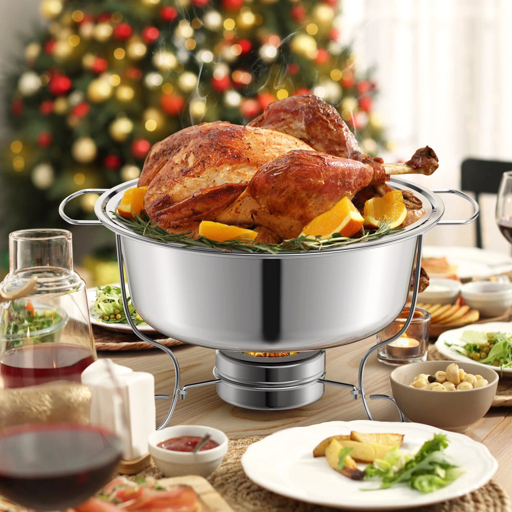 6 Packs Stainless Steel Chafing Dishes Buffet Set with Lids I9297