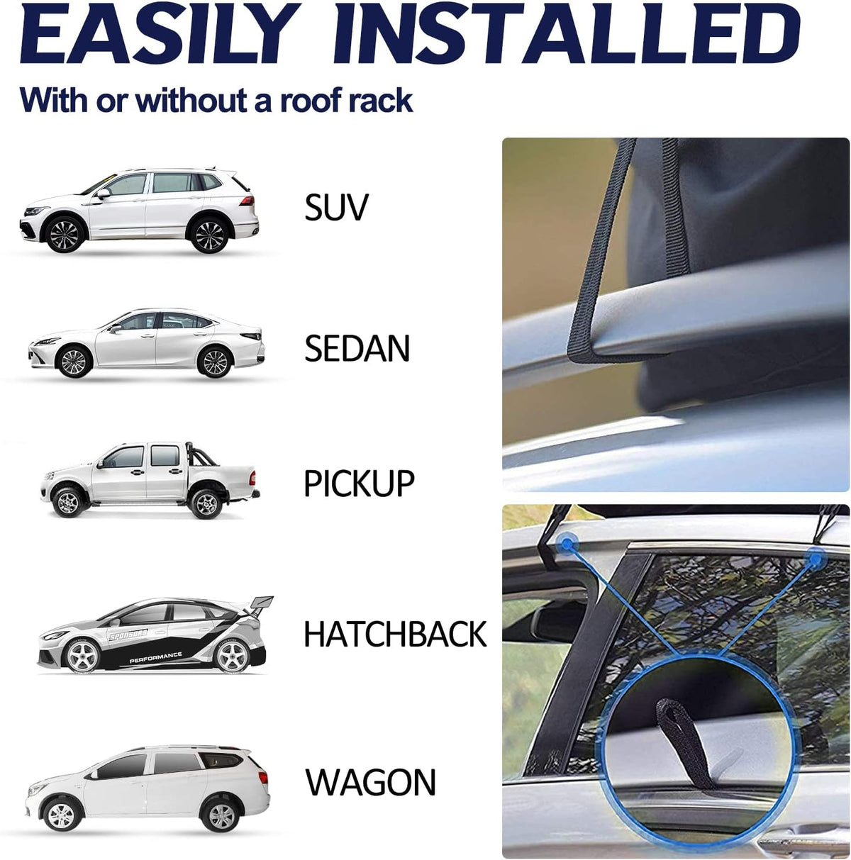 Waterproof Car Roof Bag with 6 Hook Straps E155