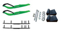 Green Razor Snowmobile Skis with 4" Round Bars Complete Kit Y8216