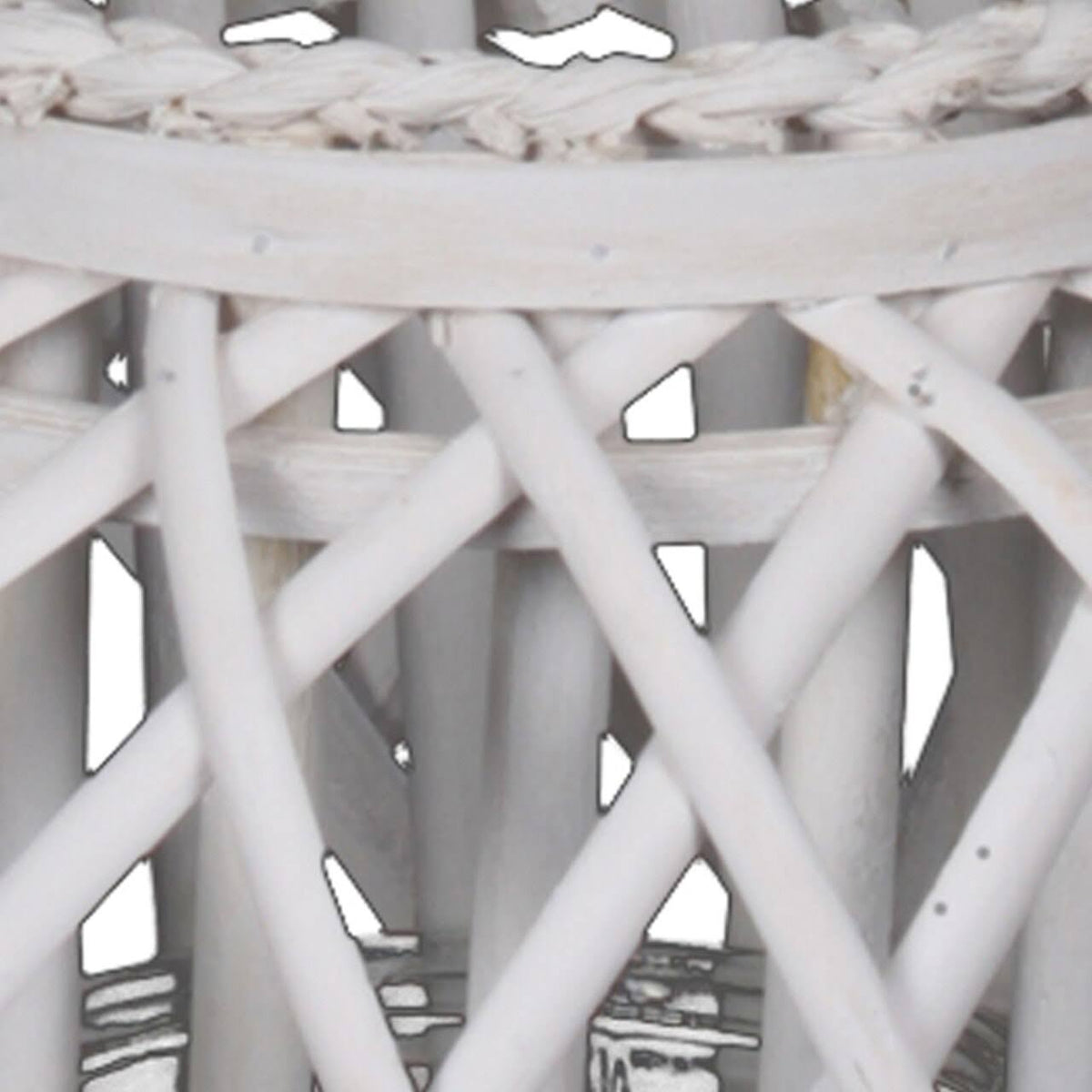 White Medium Round Lantern with Glass Candle Holder P271541