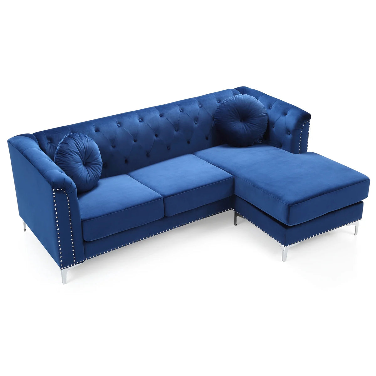 Navy Blue Sofa Chaise H459
