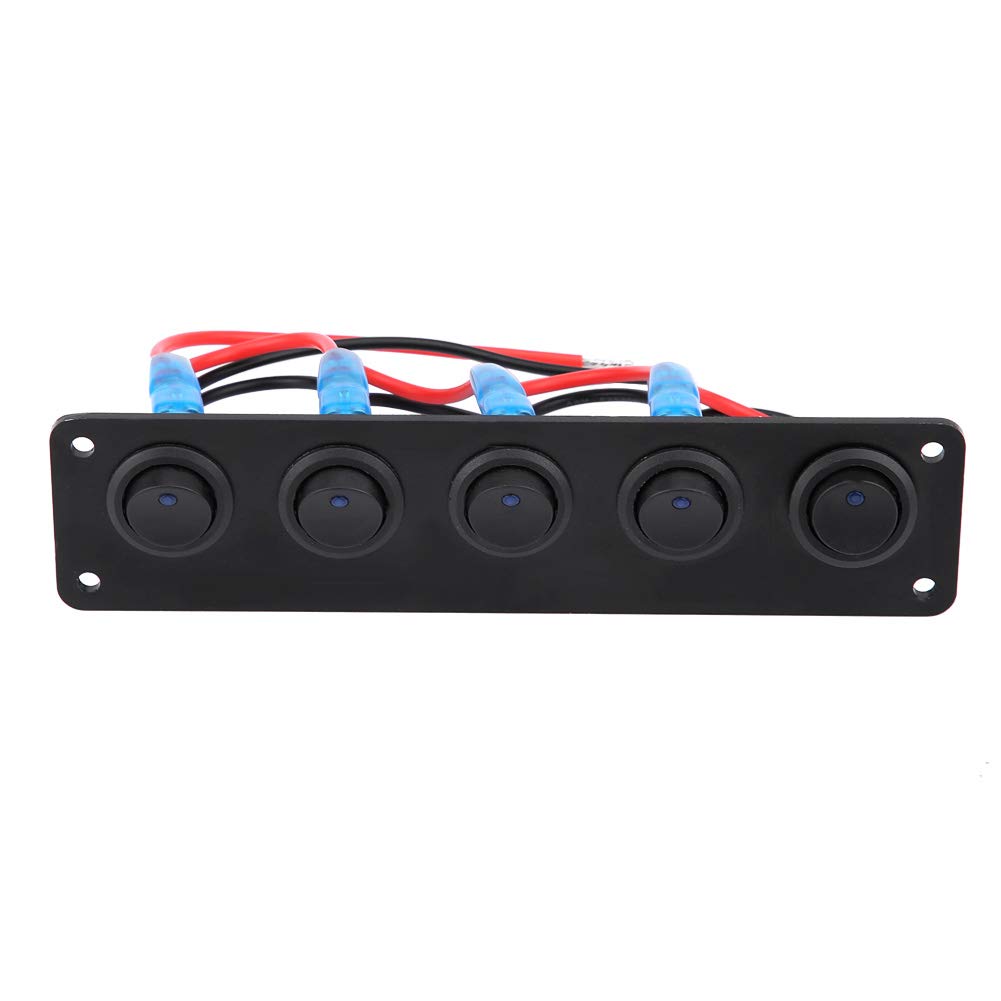5 Gang Waterproof Rocker Switch Panel 12V-24V F92676