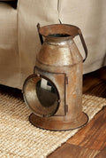 Distressed Metal Glass Candle Lantern, Pack of 2 F2445