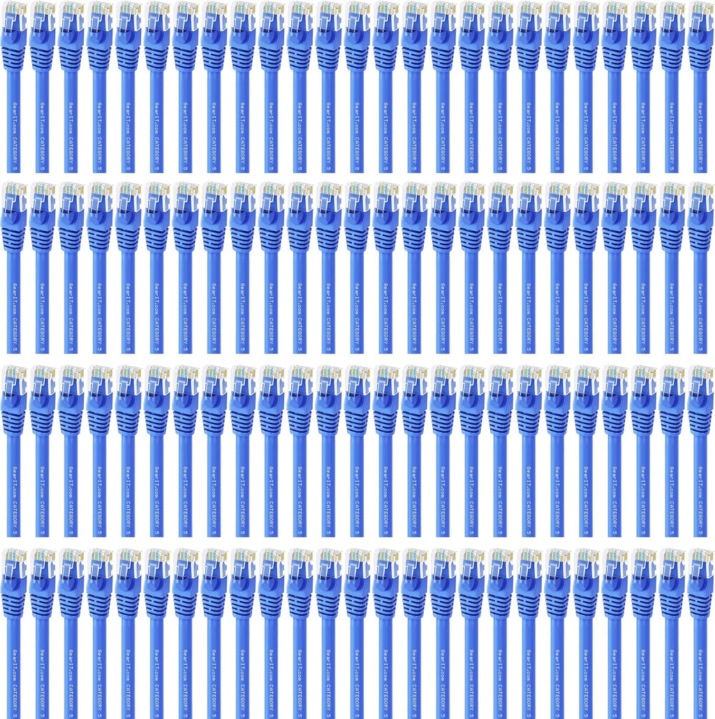 Blue Snagless RJ45 Ethernet Patch Cable 100-Pack 1 Foot V77686