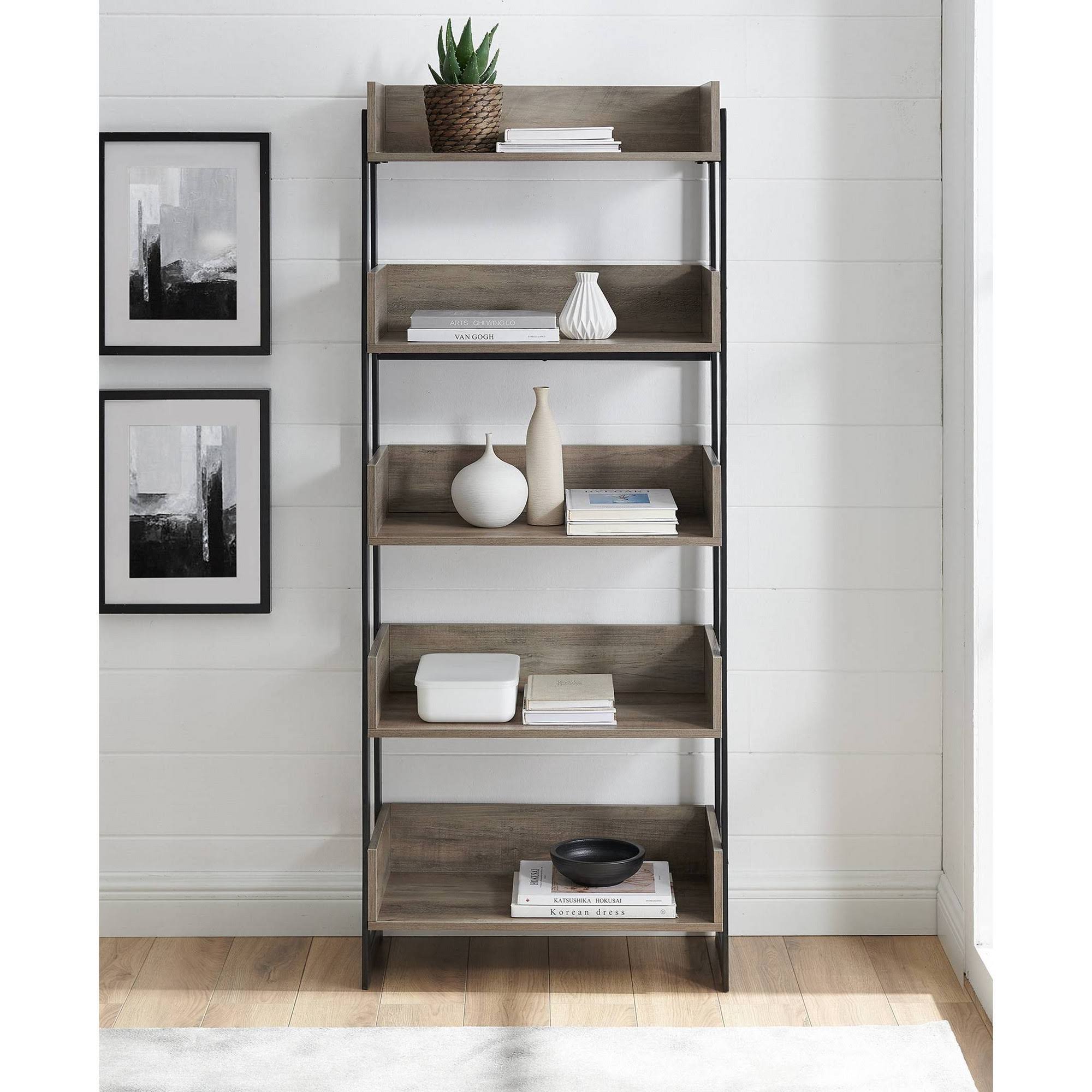 Gray Wash Box Shelf Bookcase U67712