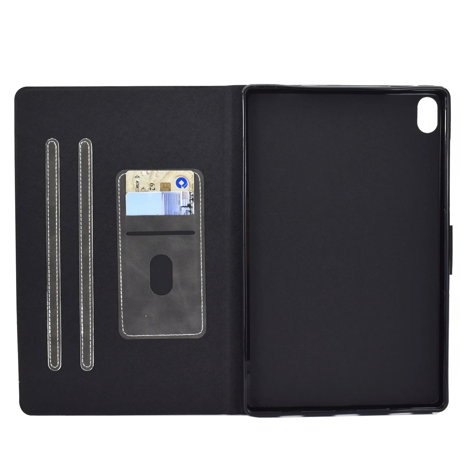 Black Leather Folio Stand Cover for iPad 10.9 Inch Y80138