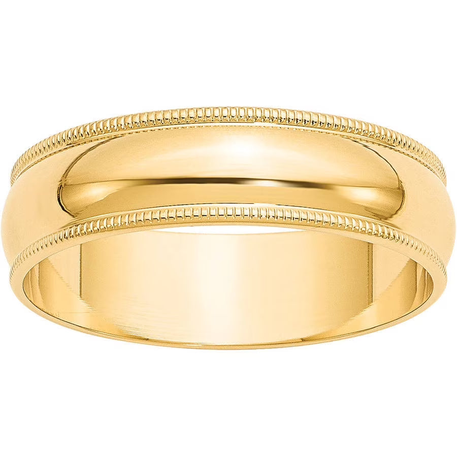 14 Karat Yellow Gold 6mm Wedding Band Q943