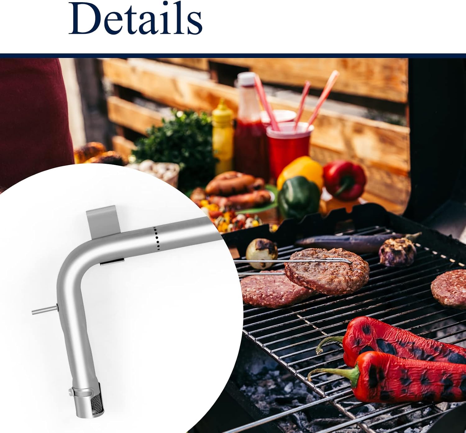 2pcs Stainless Steel BBQ Grill Burner Tube Replacement Parts Pack of 2 Q9621