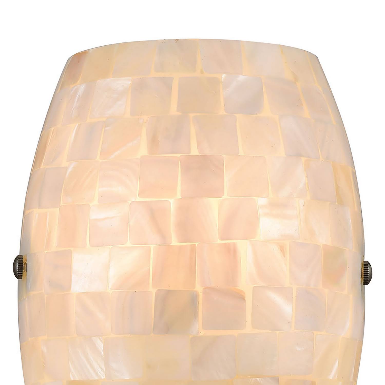 Satin Nickel 1-Light Sconce with Glass/Capiz Shells W4980