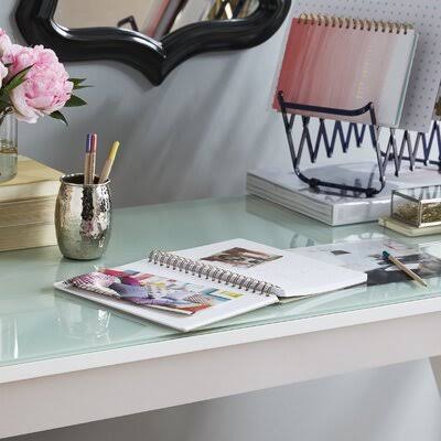 White Glass Writing Desk E6930