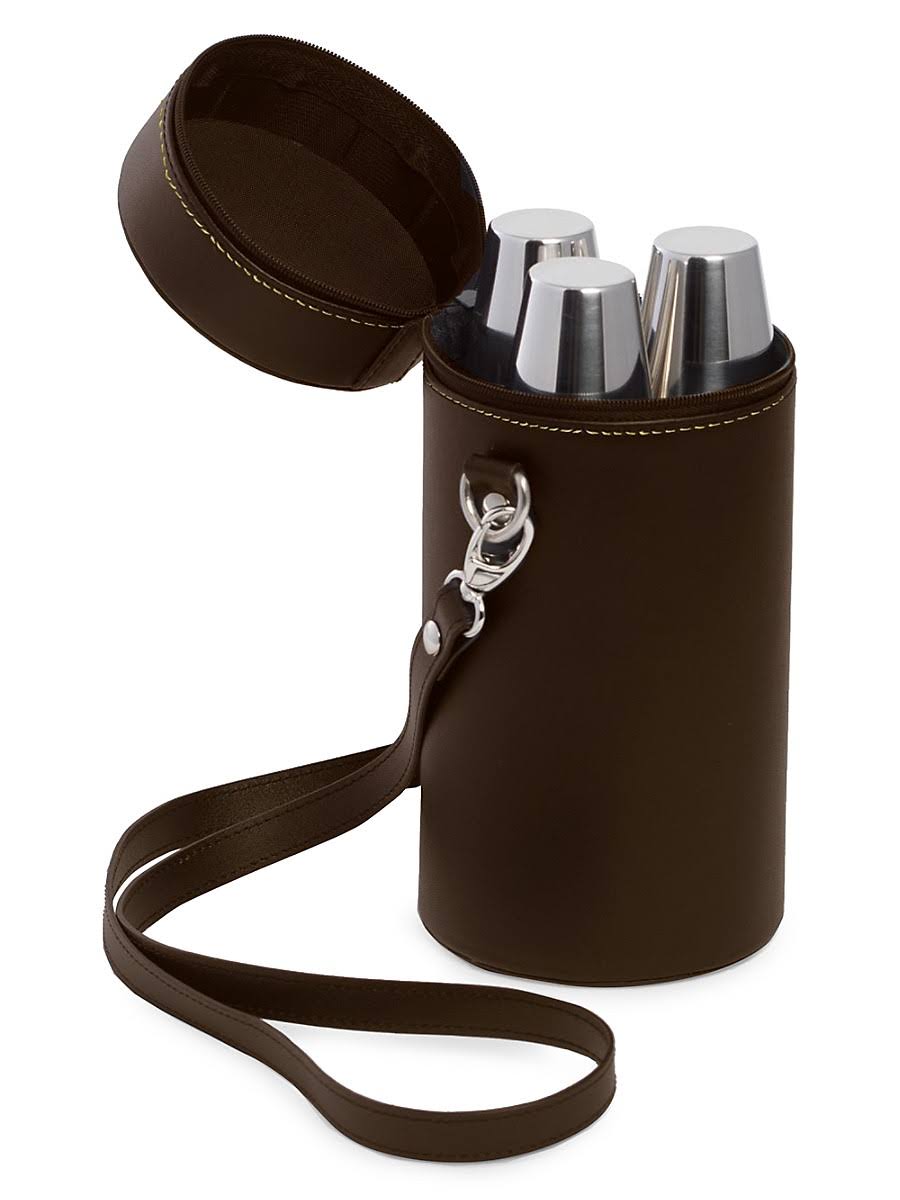 7-Piece Flask Set in Leather Carrying Case M370