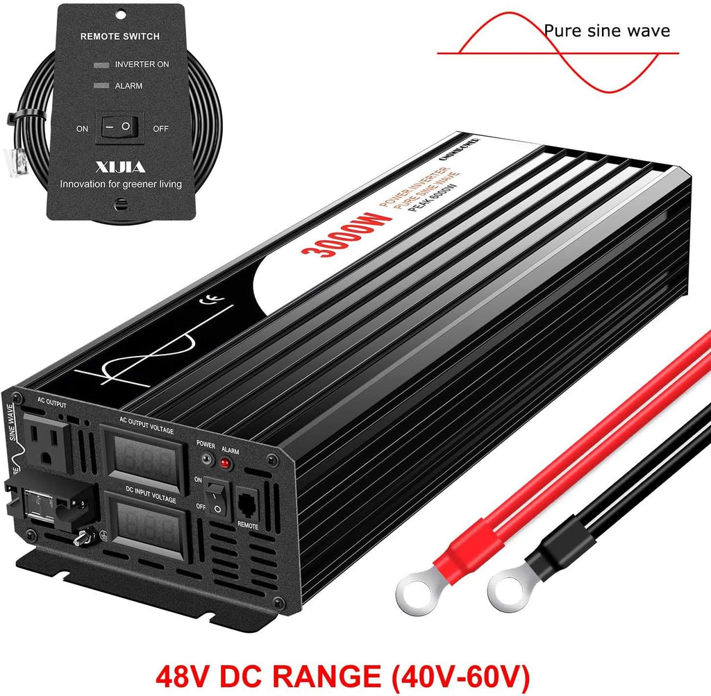 3000W DC 48V to 110V 120V AC 60Hz Pure Sine Wave Solar Inverter N953
