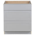 Gray 3-Soft Close Drawers Base Cabinet O50928