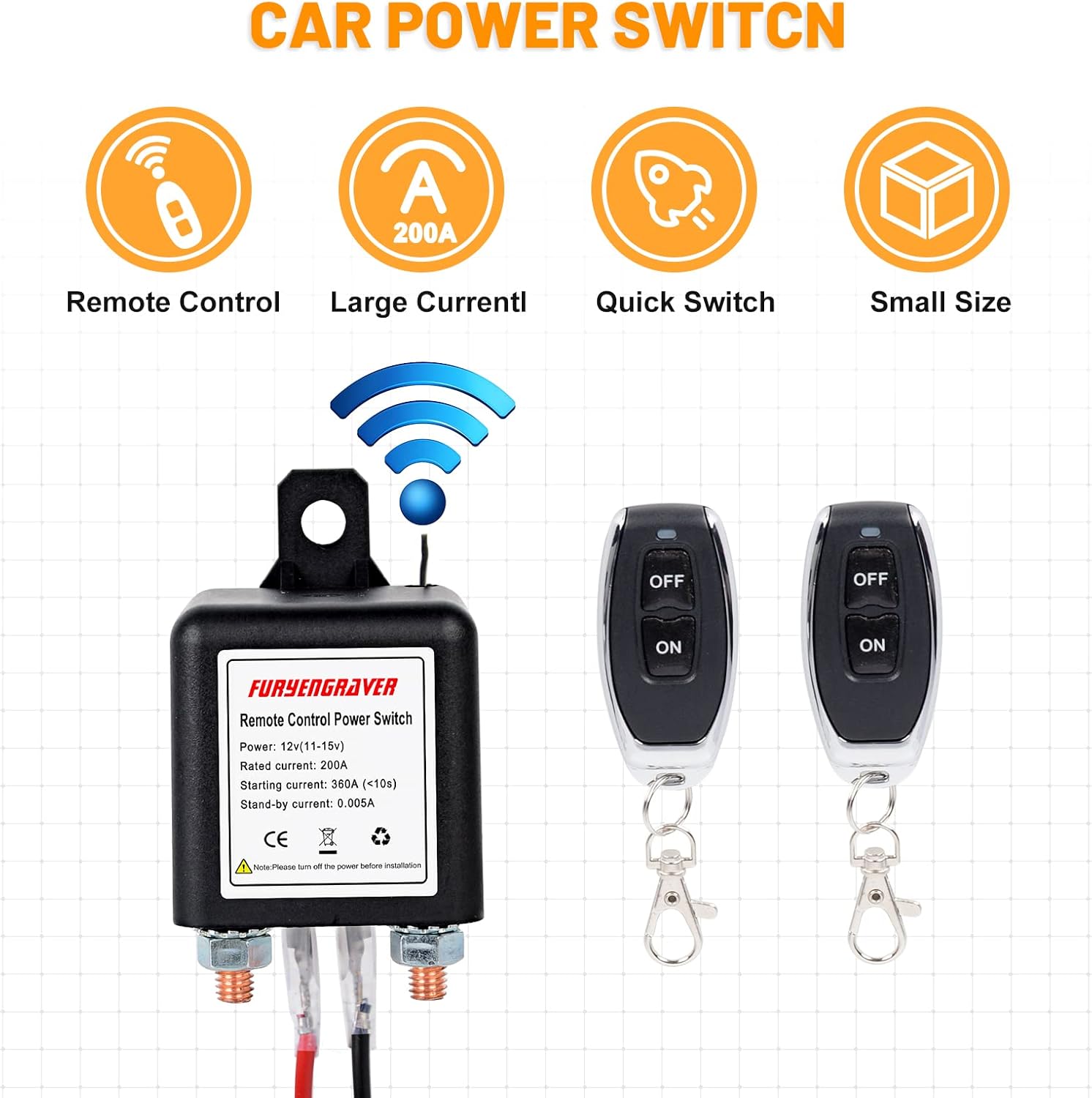 DC12V 200A Battery Disconnect Switch with 2 Keys Q91469