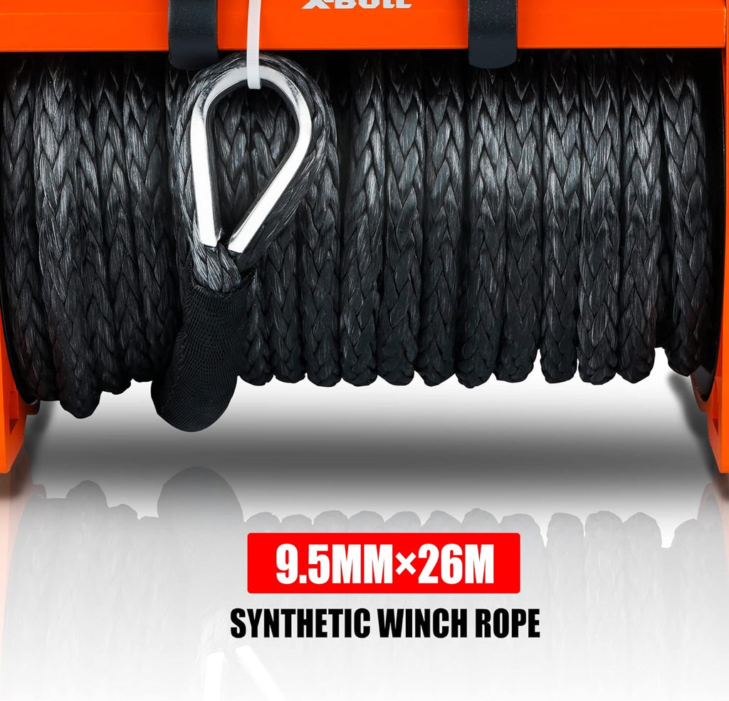Orange 13000 lb 12V Electric Winch Kit with Wireless Remote and Hawse Fairlead I305258