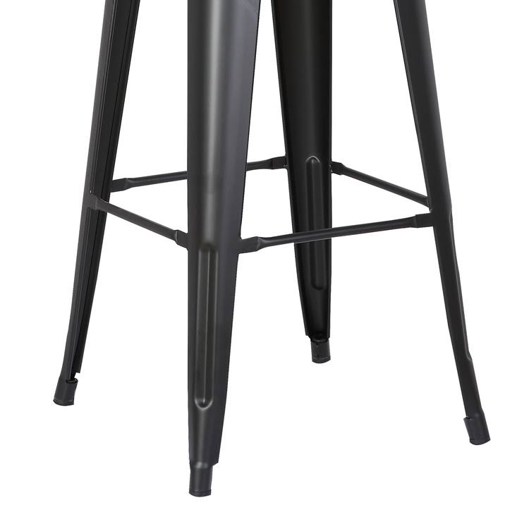 Square Wooden Counter Stool with Metal Legs Distressed White - Set of 2 G992624