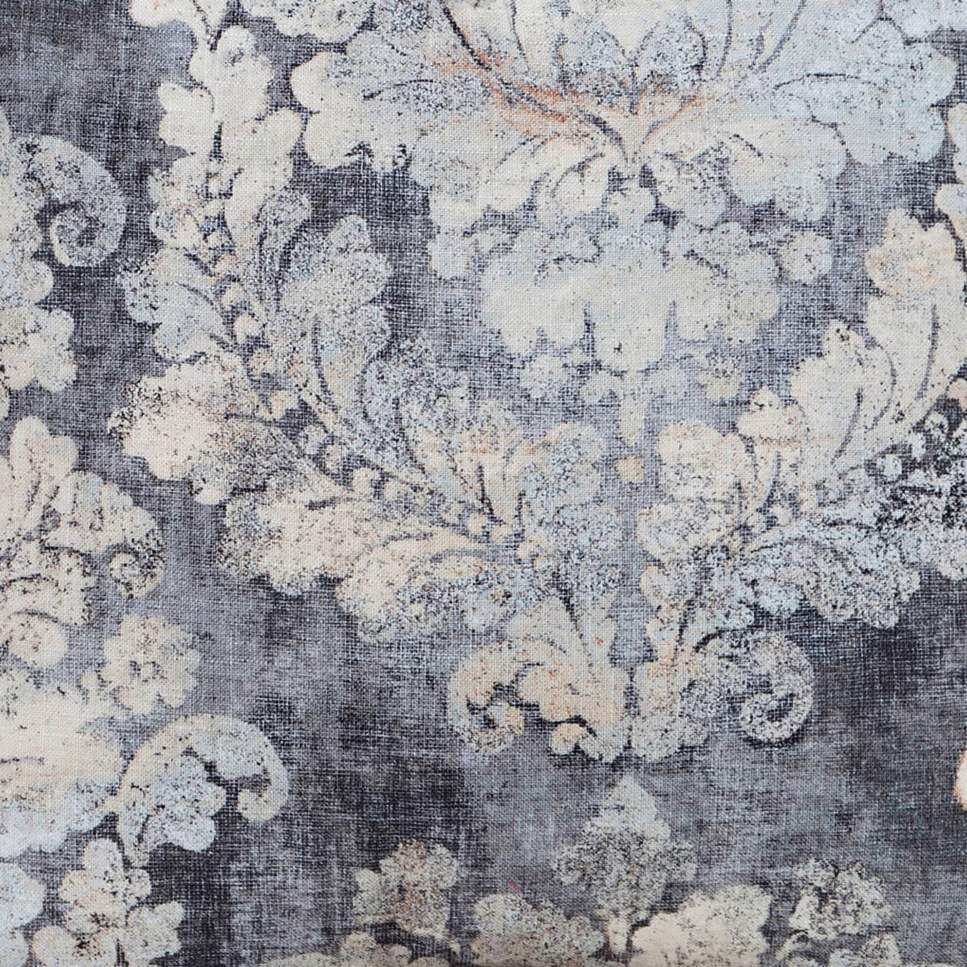 Cindersmoke Distressed Damask Duvet and Shams Twin B7693