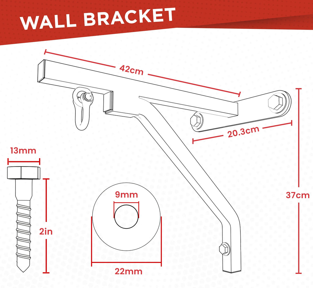 Black Iron Boxing Wall Bracket Hook L33957