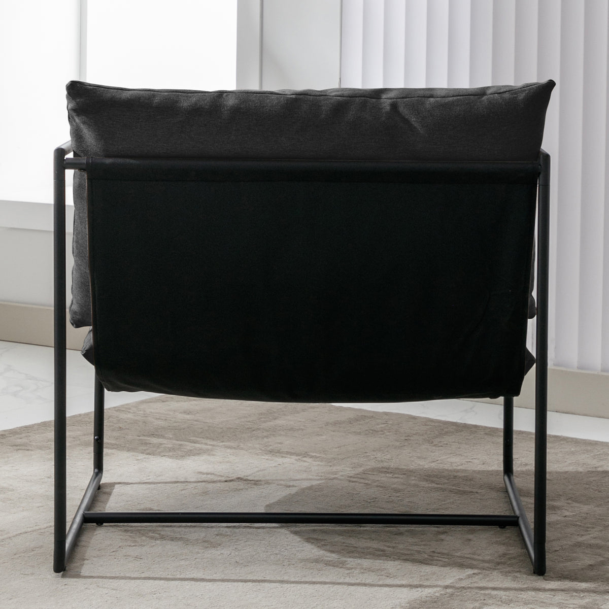 Dark Grey Sling Accent Chair with Metal Frame Z575664