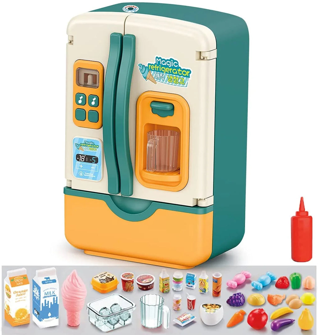 Blue/Pink Kids Simulation Refrigerator Pretend Play Toy X87462