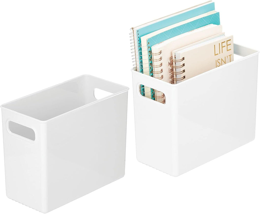 Clear Plastic Storage Container Bins with Handles, 2 Pack D413693