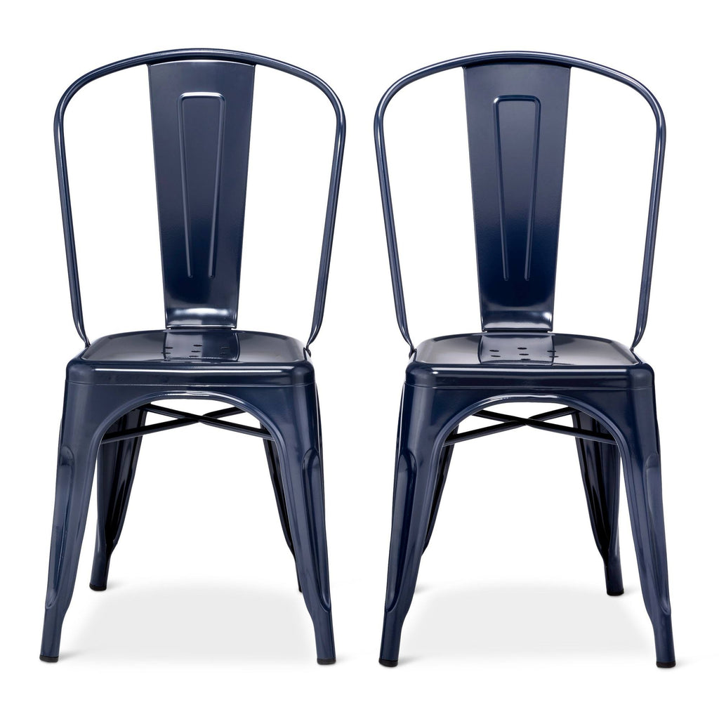 Navy Metal Dining Chair N104