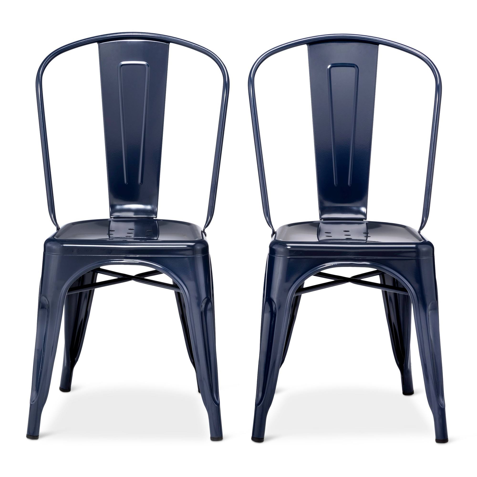 Navy Metal Dining Chair N104
