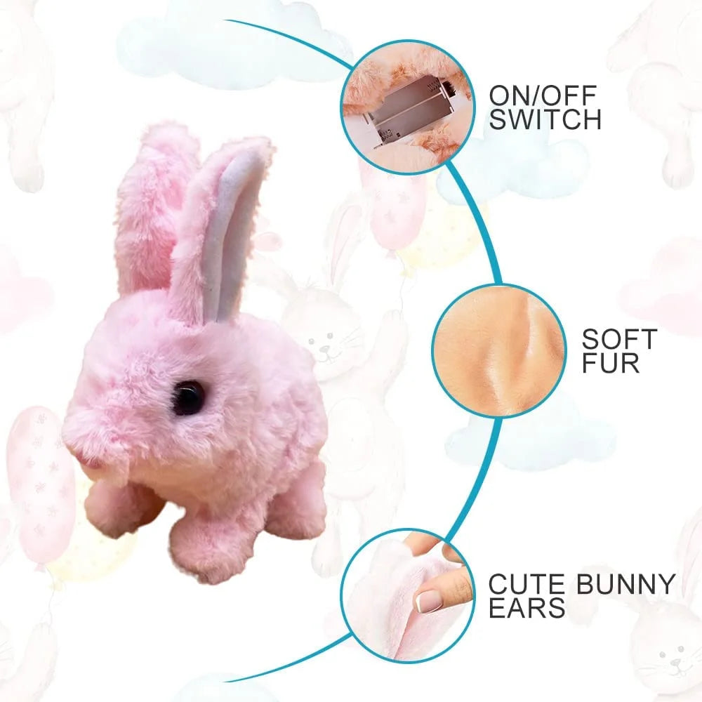 Easter Plush Stuffed Bunny Toy Walking Rabbit Educational Toys for Kids D228