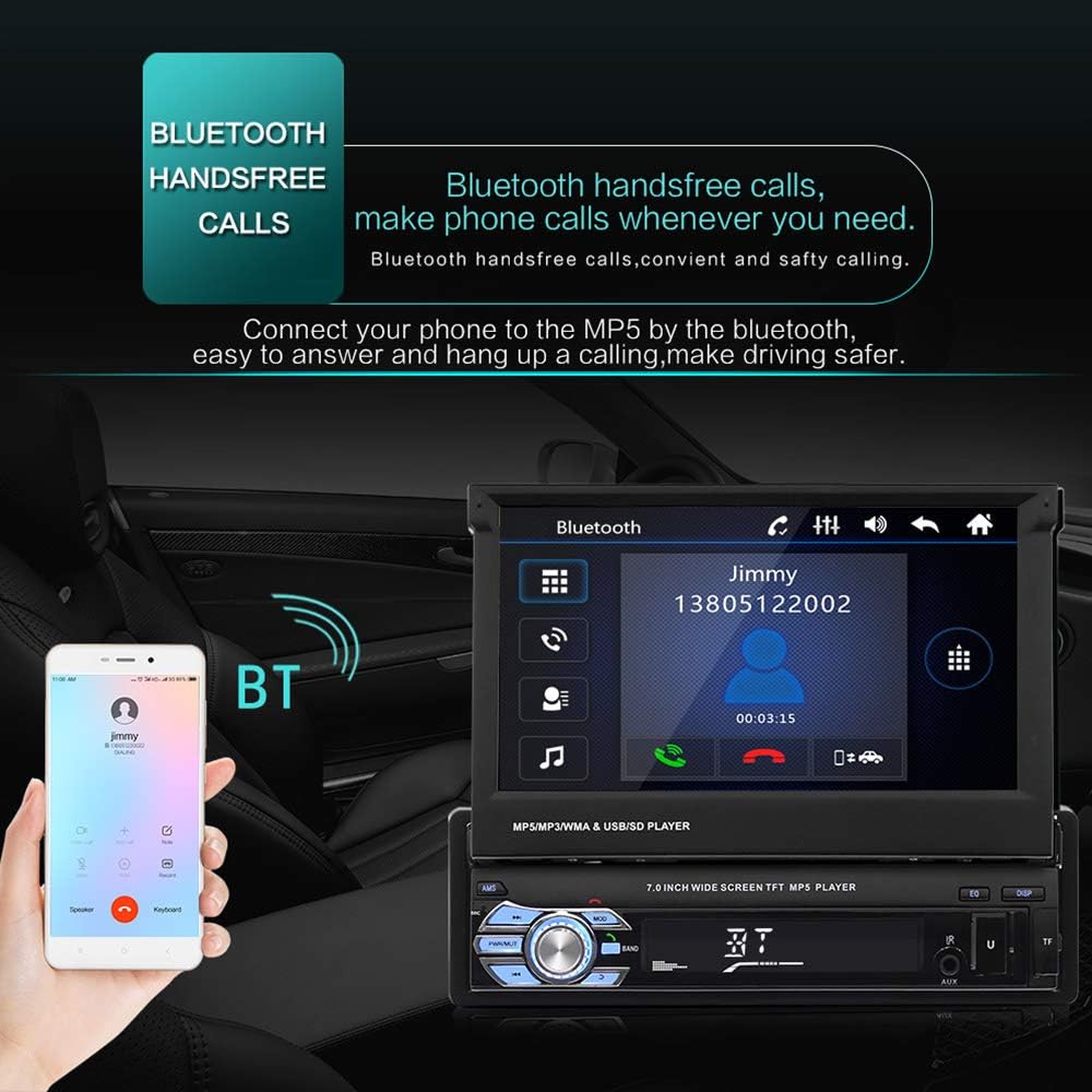 Single Din Touchscreen Car Stereo with Bluetooth FM Radio USB AUX Input C4310