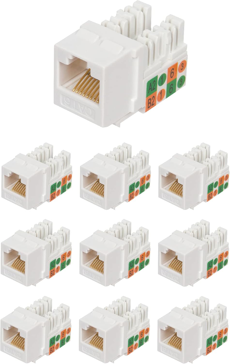 White Punch Down Keystone Jack (50 Pack) F1054