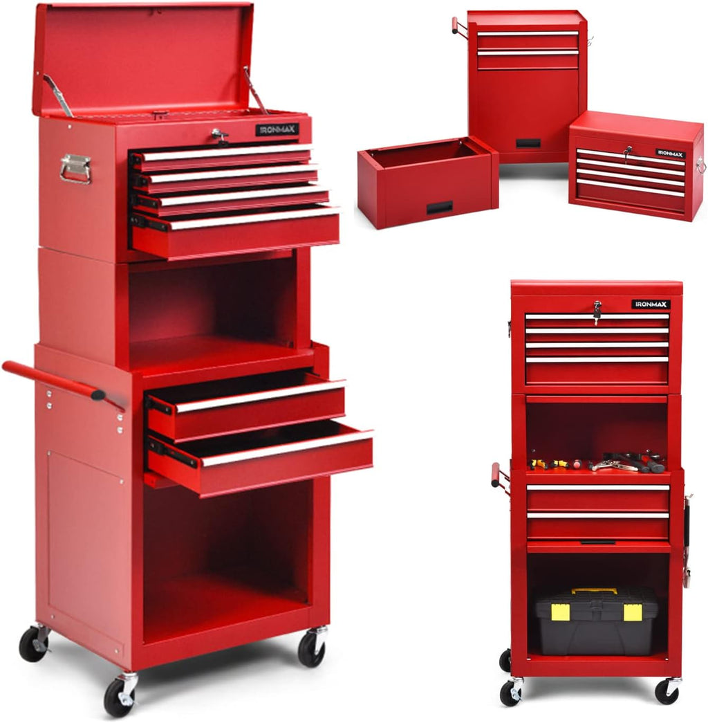 20-Inch Red Metal 5-Tray Cantilever Steel Tool Box Q54312