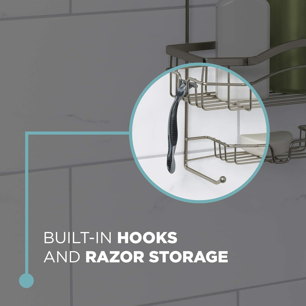 Over-The-Shower Caddy, Stainless Steel, Silver L6803