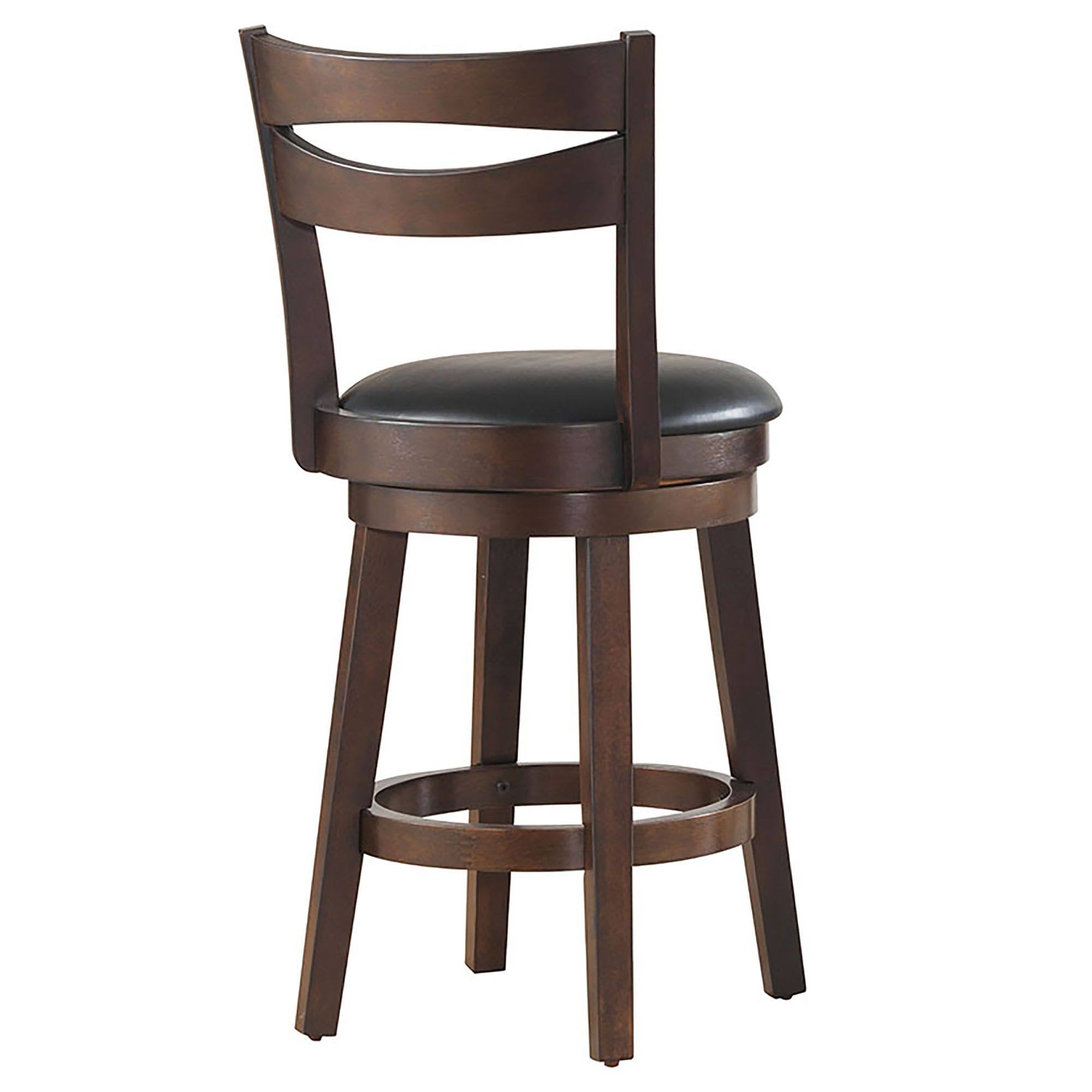 Set of 2 Black and Brown Solid Swivel Counter Stools G142