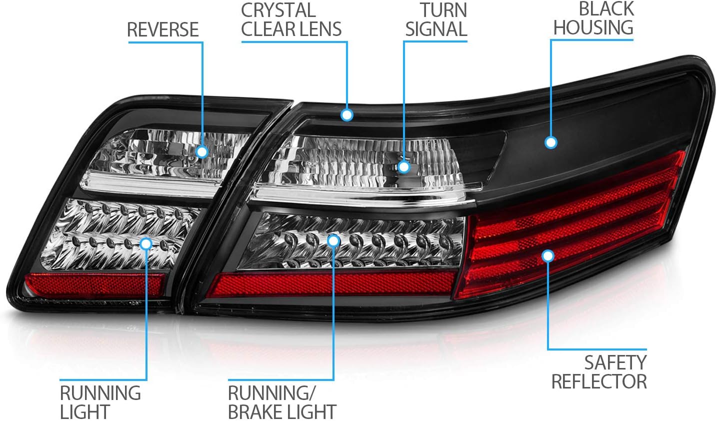 4 Pcs Black L.E.D Taillights Y94446