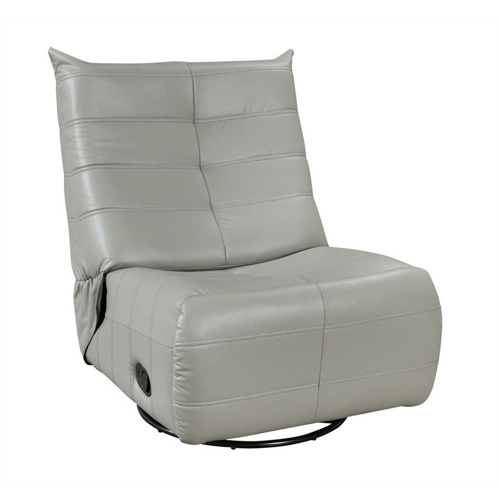 Green Faux Leather Swivel Glider Recliner Q98408