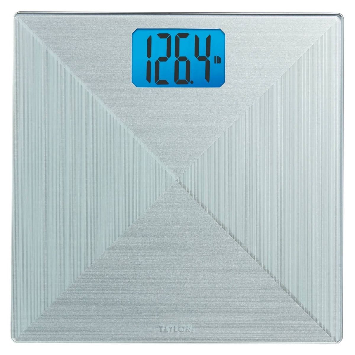 Silver Metallic Digital Glass Bathroom Scale J4301