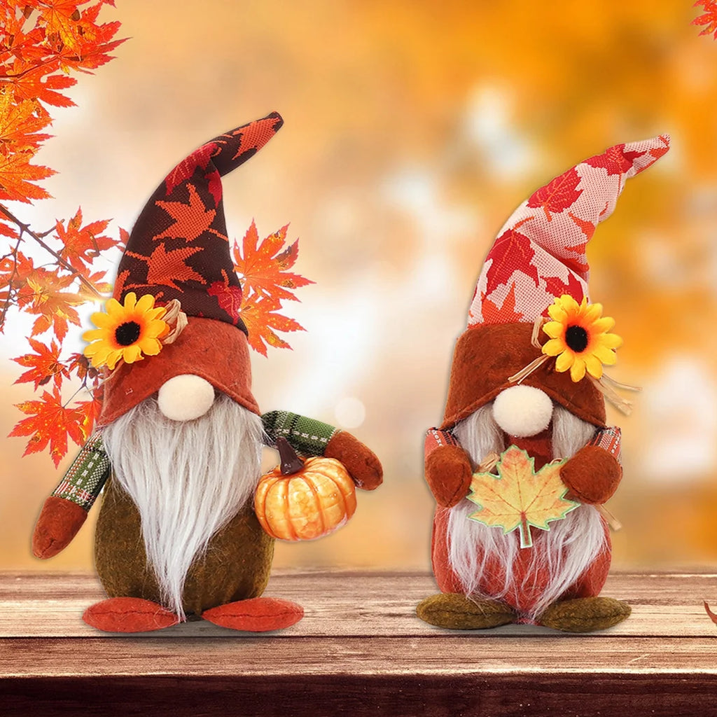 Pumpkin Maple Leaf Fall Gnome Doll U31787