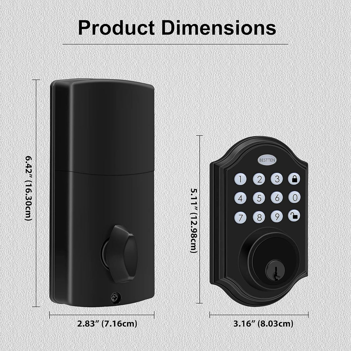 Matte Black Electronic Keypad Deadbolt Pack of 2 U12760