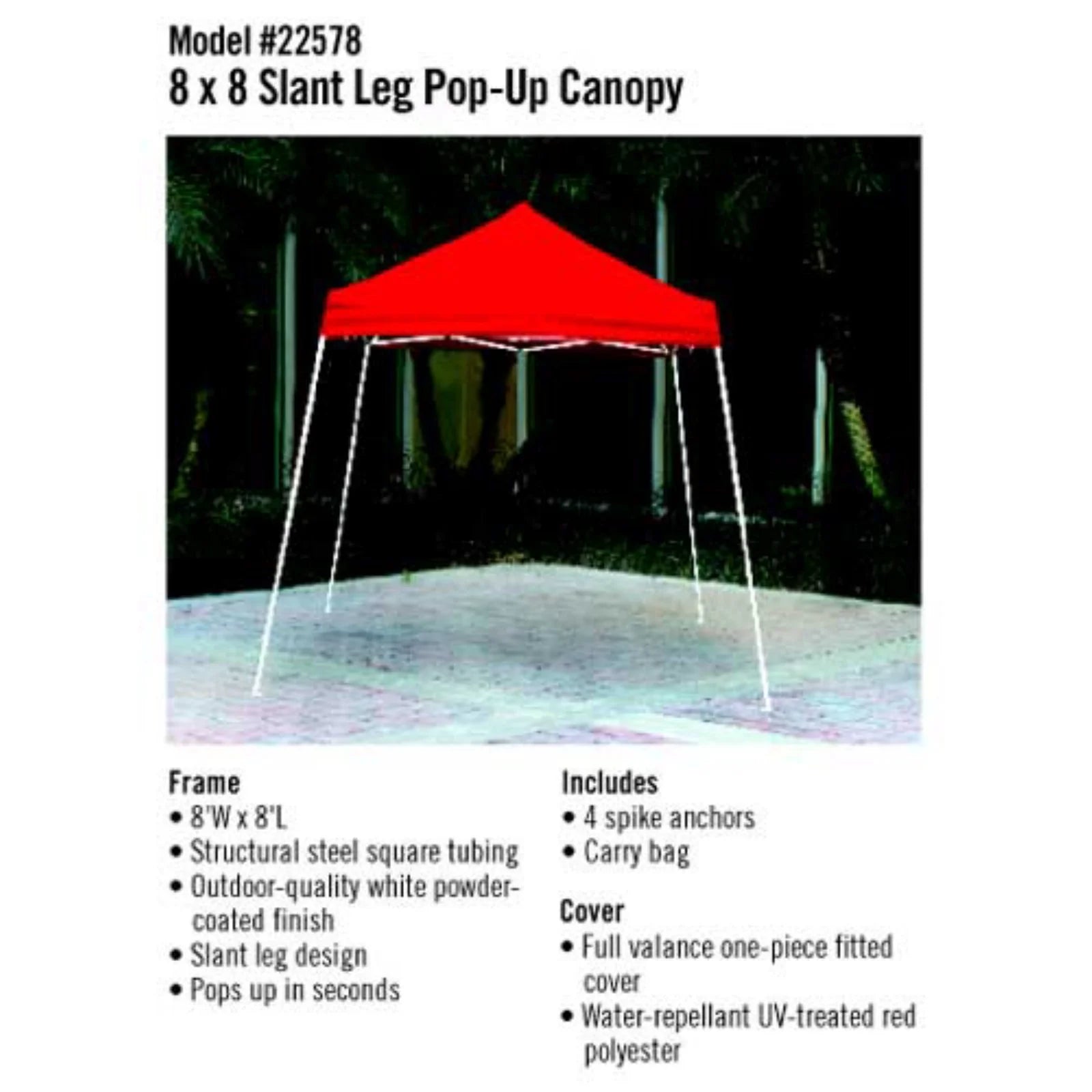 8' x 8' Pop-up Canopy Slant Leg Desert Bronze K7388
