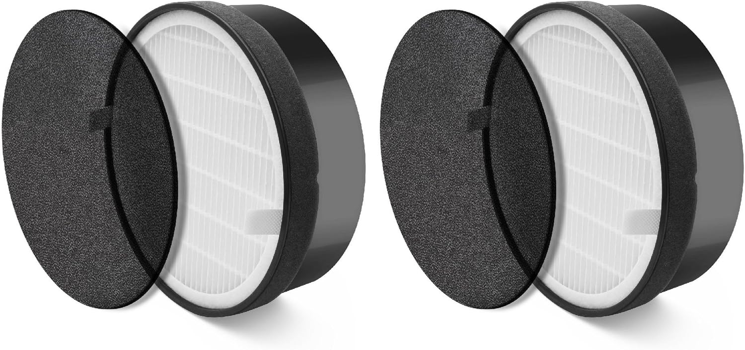 True HEPA Air Filter with Carbon Pre Filter Replacement, 4 Pack W6051