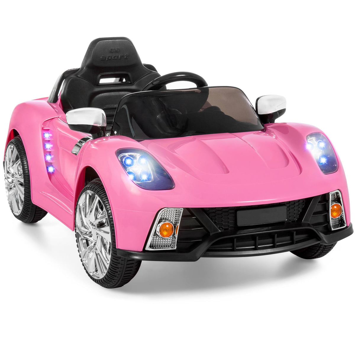 Pink 12V Battery Powered Electric Ride on Car with LED Lights H1584