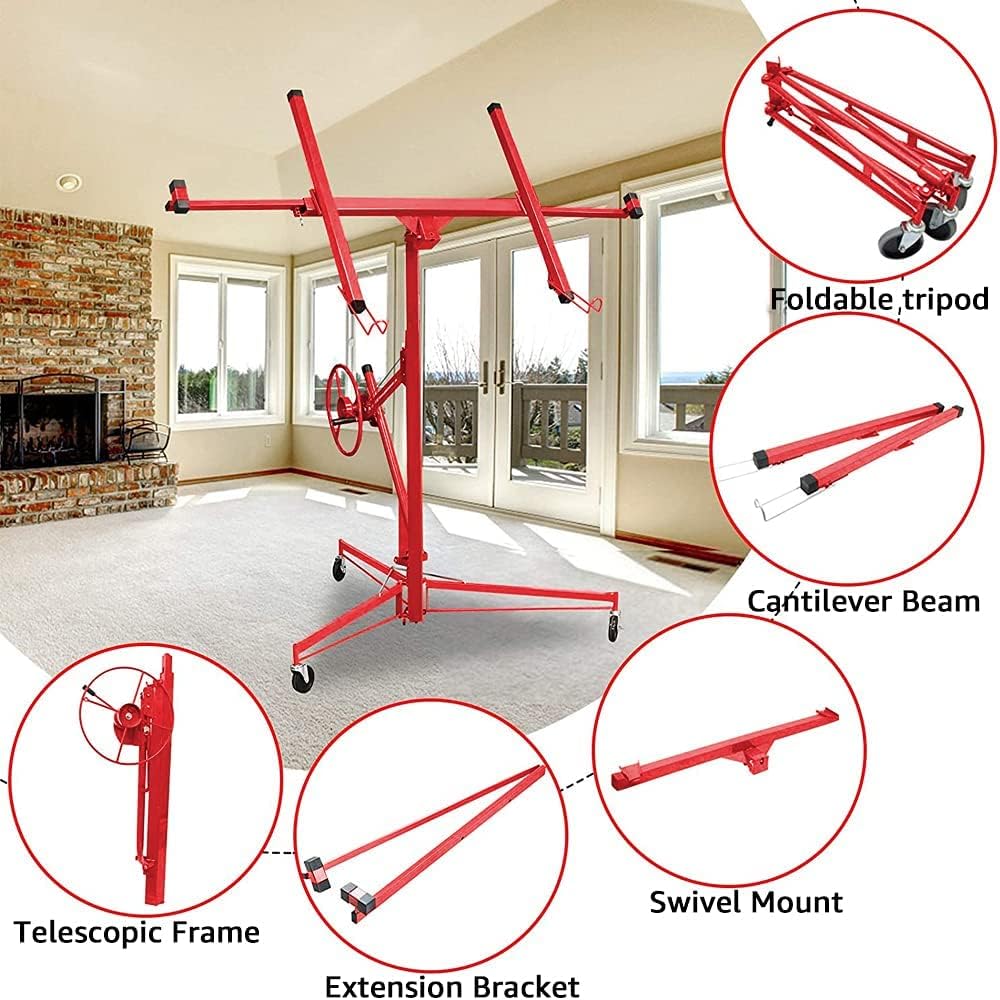 Drywall Lift Panel Hoist with Adjustable Telescopic Arm, 150 lbs I681