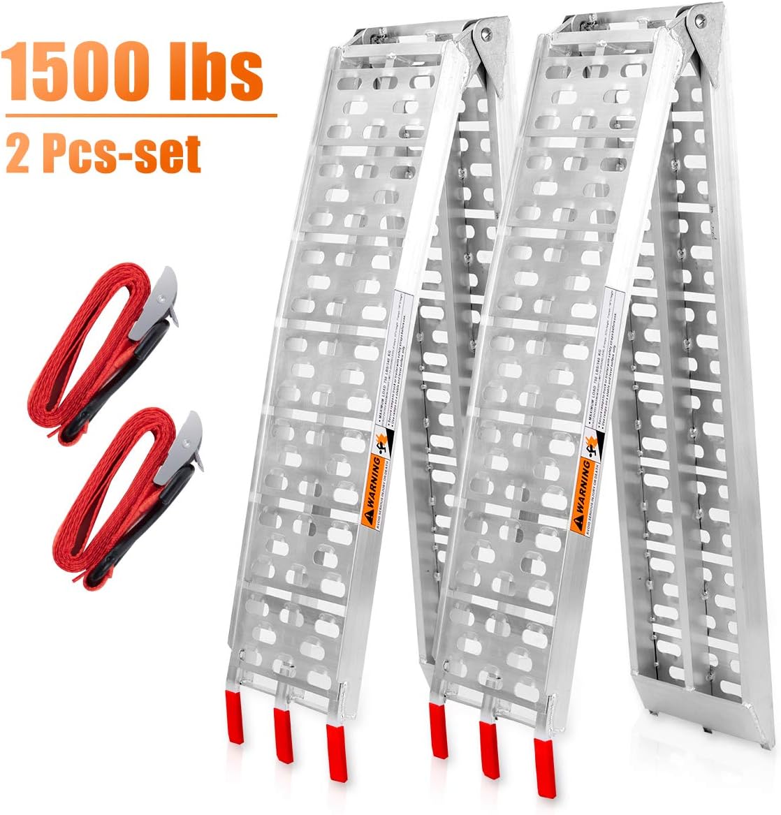 7.5 FT Aluminum ATV Ramps 1500 Lbs Capacity 2PC C404