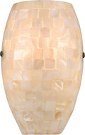 Satin Nickel 1-Light Sconce with Glass/Capiz Shells W4980