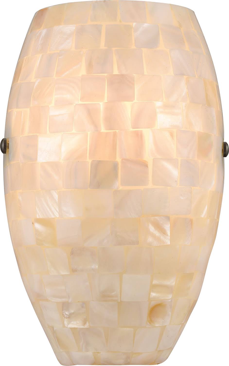 Satin Nickel 1-Light Sconce with Glass/Capiz Shells W4980