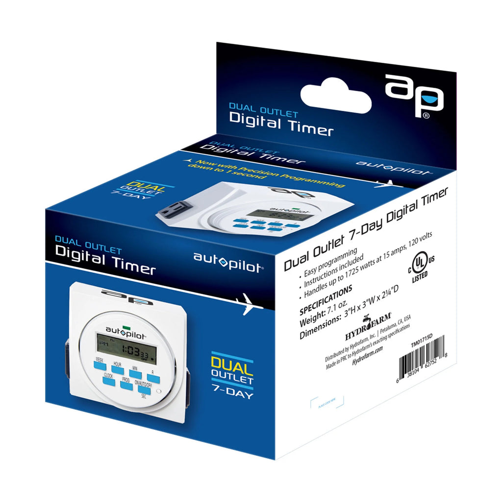 7 Day 8 Programs Dual Outlet Indoor Digital Programmable Timer N593