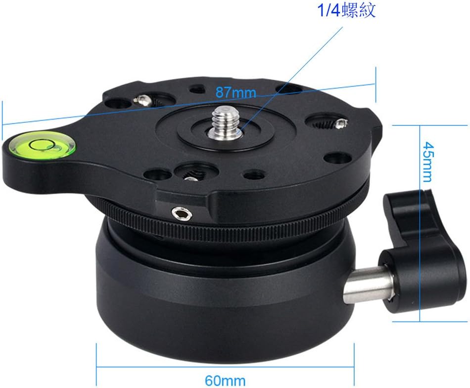 Tripod Leveling Base with 3/8 and 1/4'' Screw, Aluminum, 60mm, Pack of 2 K591
