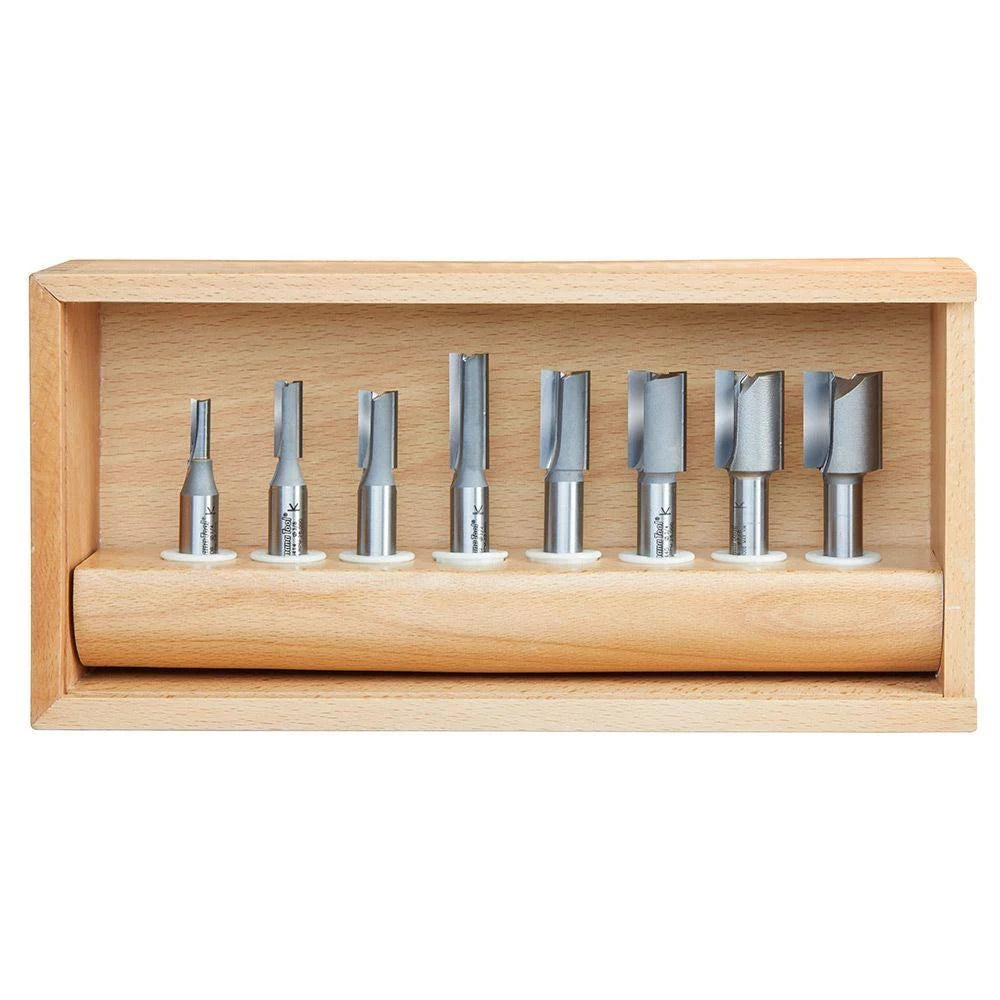 8-Pc Carbide Tipped Straight Plunge Collection, 1/2 inch Shank O32277