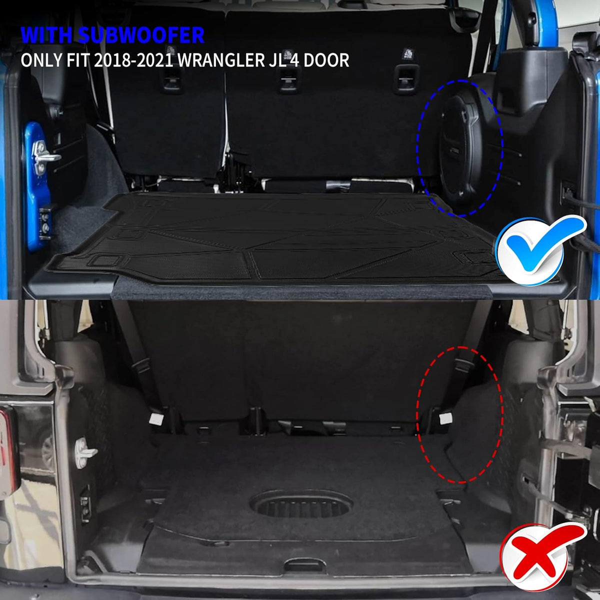 Rear Trunk Mat Cargo Liner TPE All-Weather 4 Door Pack of 2 Y484