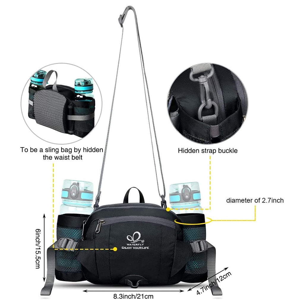 4.5L Fanny Pack Waist Bag with Two Water Bottle Holder U584